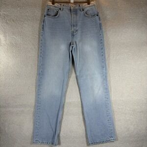 Reformation Jeans Womens 27 Light Wash High Rise Straight Tahoe Denim Button Fly